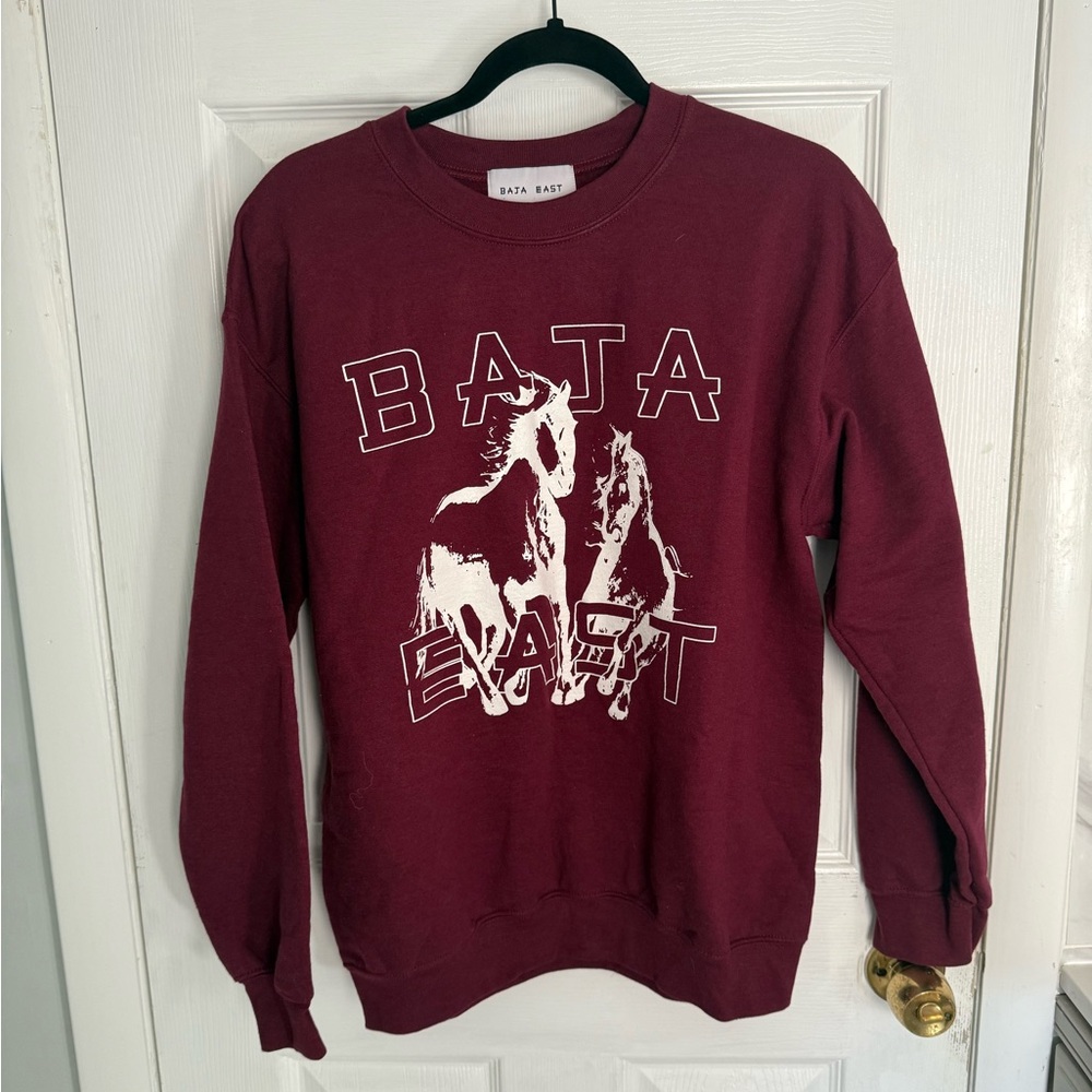 Baja East Burgundy Crewneck Sweatshirt